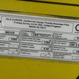 Yale MS15XSL °°° Hochhubwagen